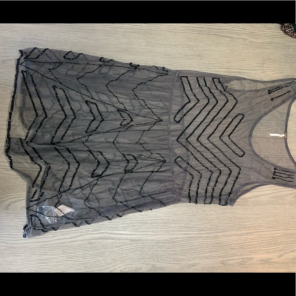 Free People Embellished Slip Dress - Charcoal